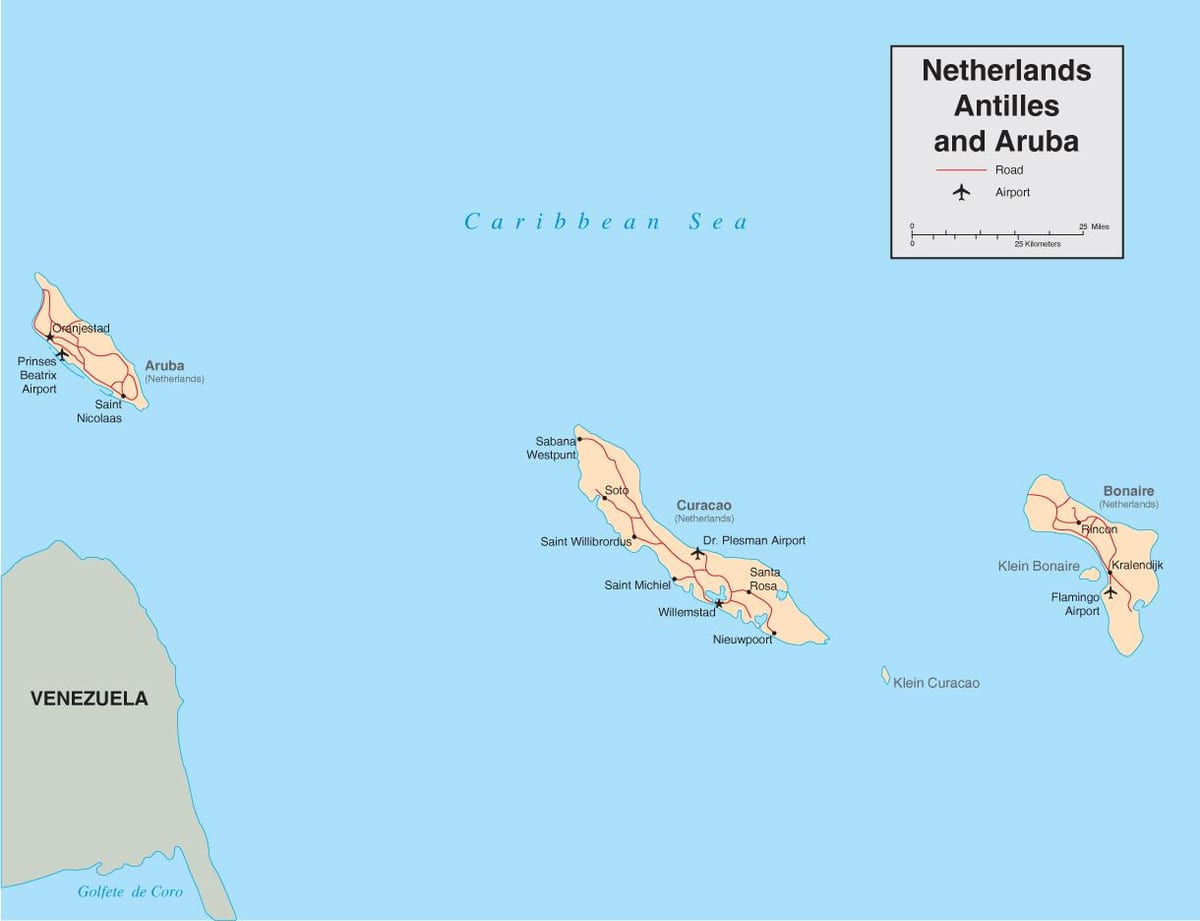 mapa antyle Holenderskie