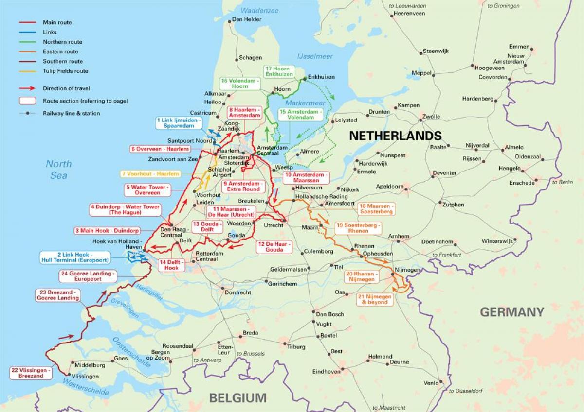 Holandia веломаршрутов mapie