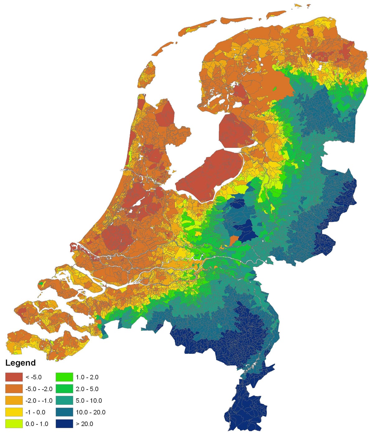 Holandia klimatycznej mapie