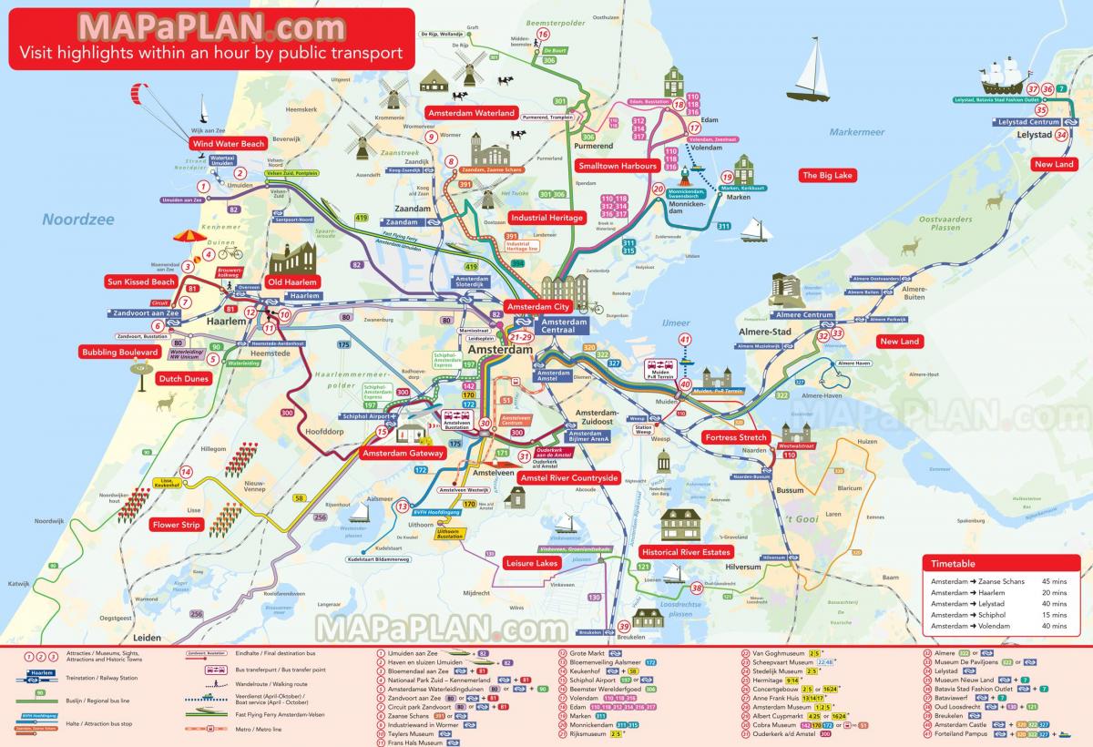 Holandia mapa turystyczna