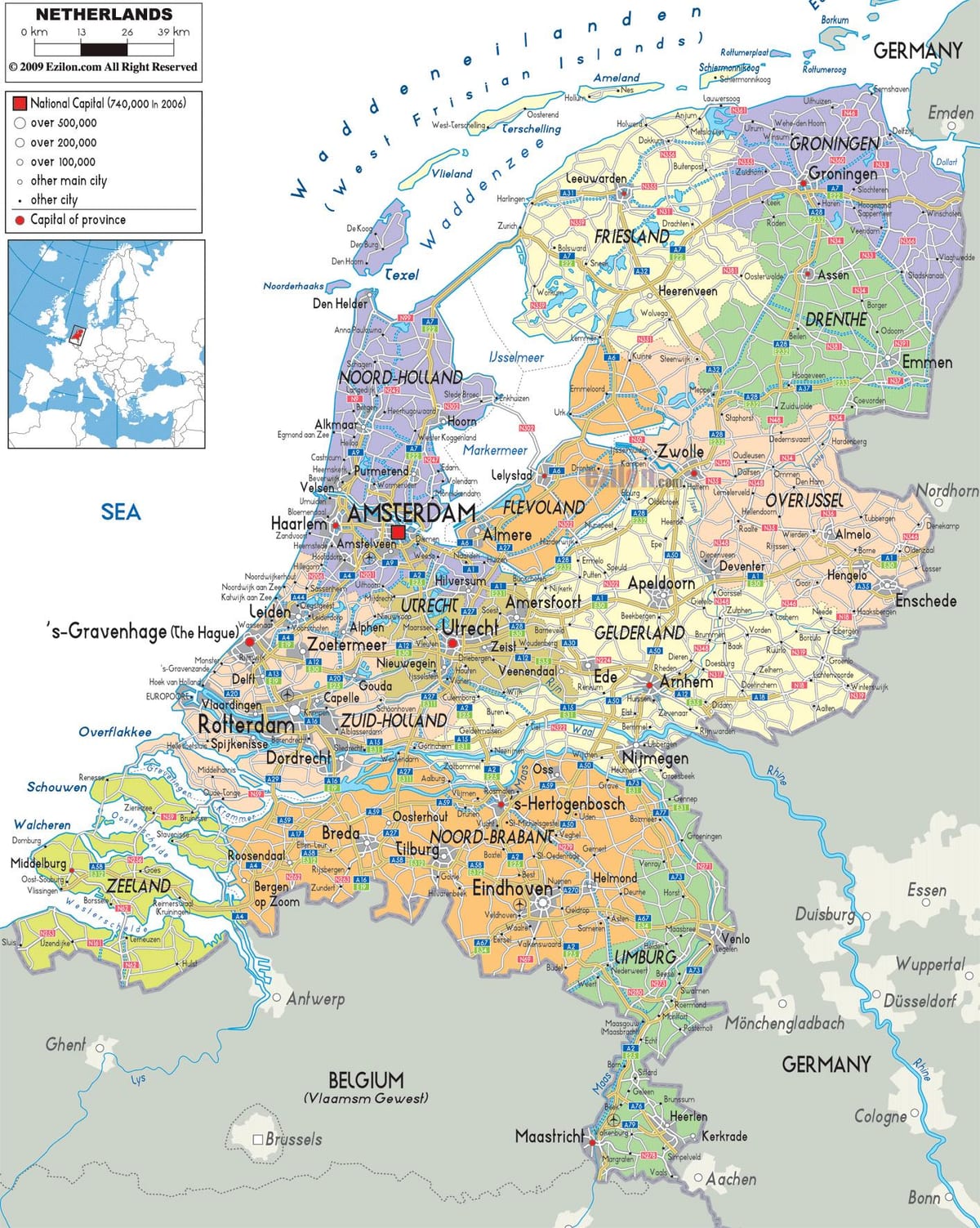 Holandia Holandia mapa