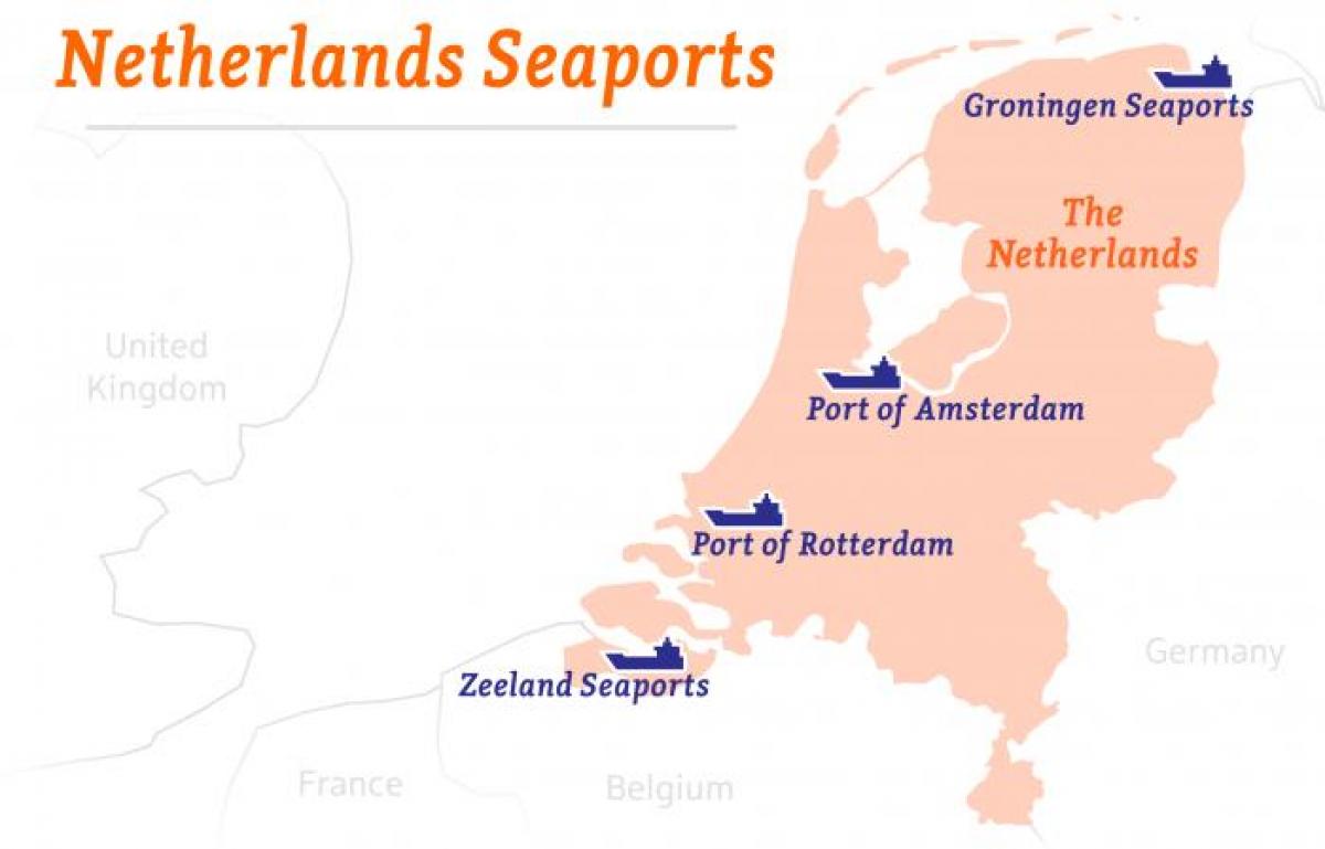 Holandia portów mapie