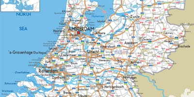 Mapa samochodowa Holandia