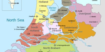 Mapa Holandii regionów